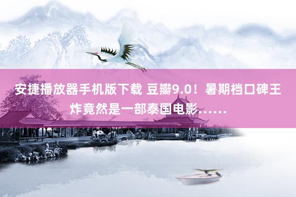 安捷播放器手机版下载 豆瓣9.0！暑期档口碑王炸竟然是一部泰国电影……