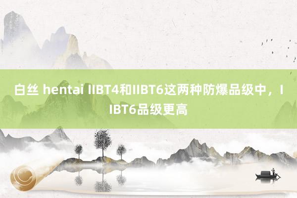 白丝 hentai IIBT4和IIBT6这两种防爆品级中，IIBT6品级更高