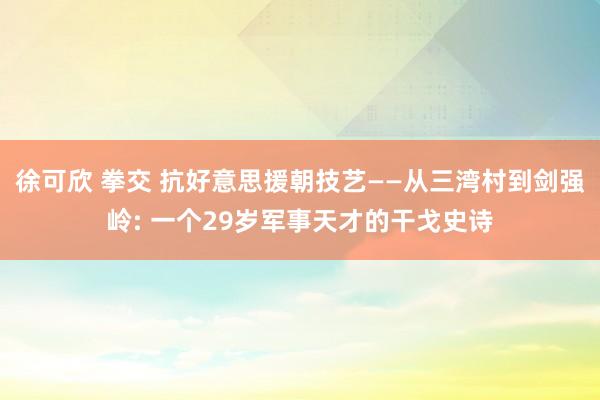 徐可欣 拳交 抗好意思援朝技艺——从三湾村到剑强岭: 一个29岁军事天才的干戈史诗