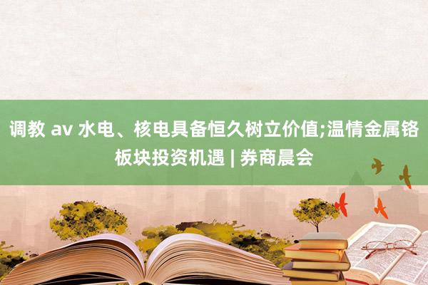 调教 av 水电、核电具备恒久树立价值;温情金属铬板块投资机遇 | 券商晨会